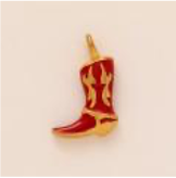 Red Flaming Cowboy Boot charm
