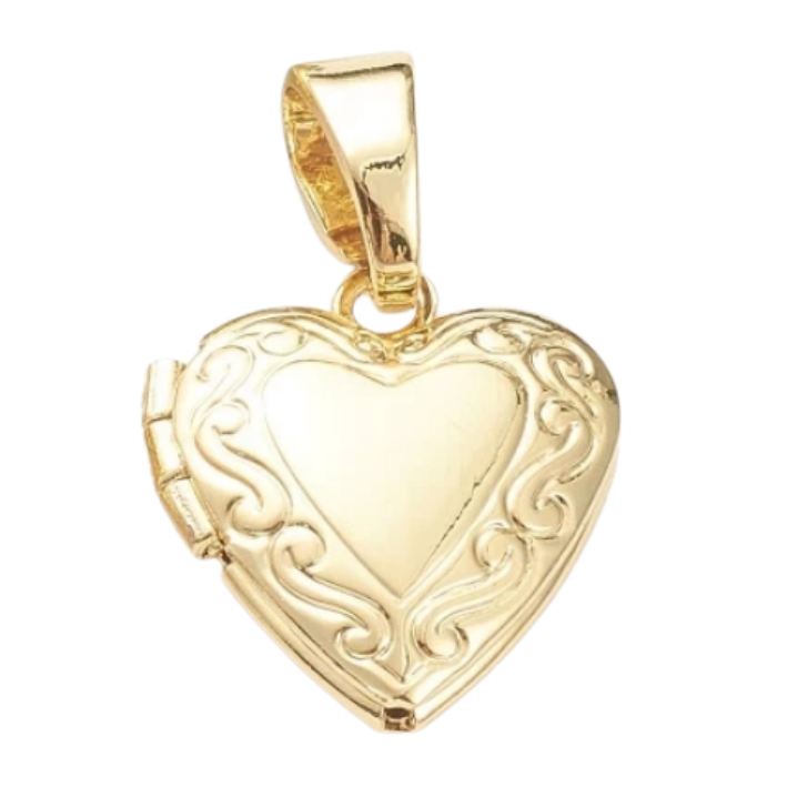 Gold letter locket charm