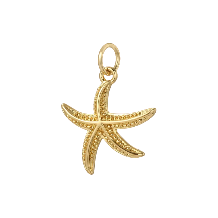 Gold starfish charm