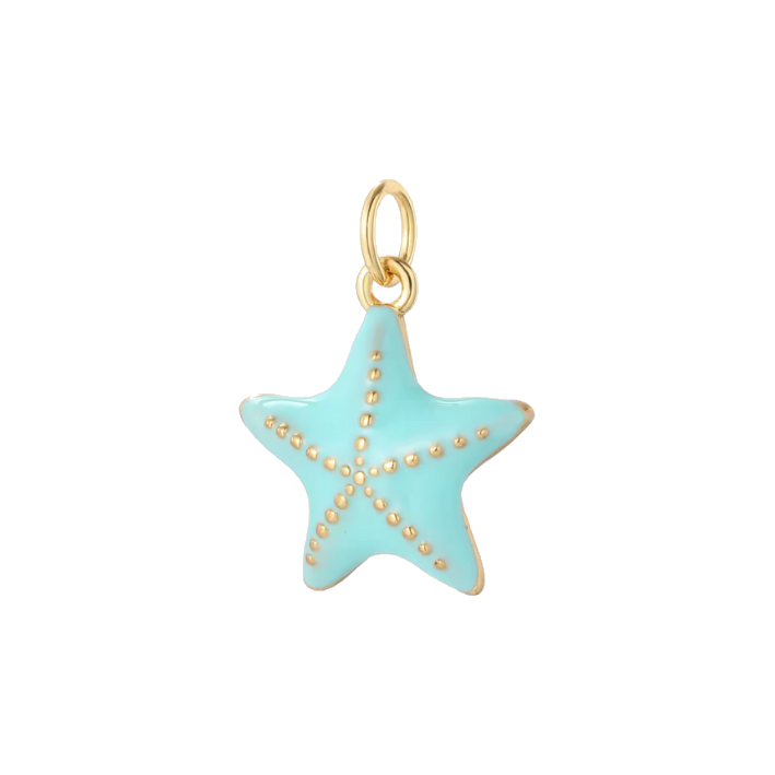 Blue starfish charm
