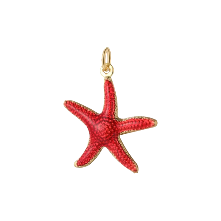 Red starfish charm