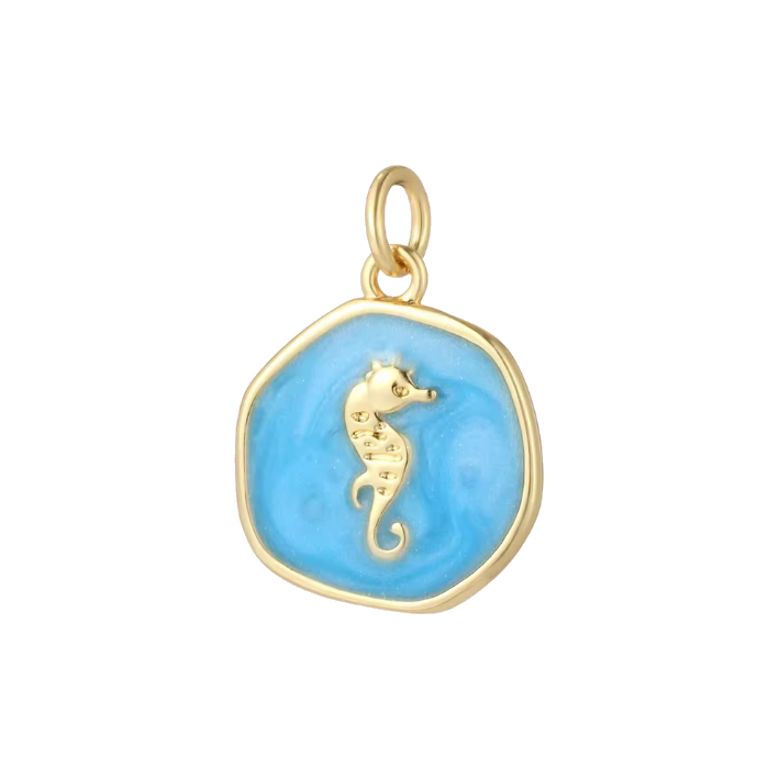Blue seahorse charm