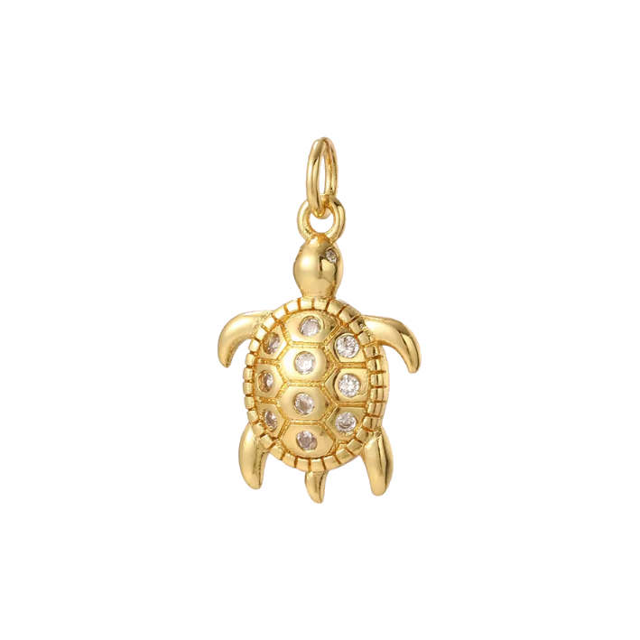 Turtle diamond charm