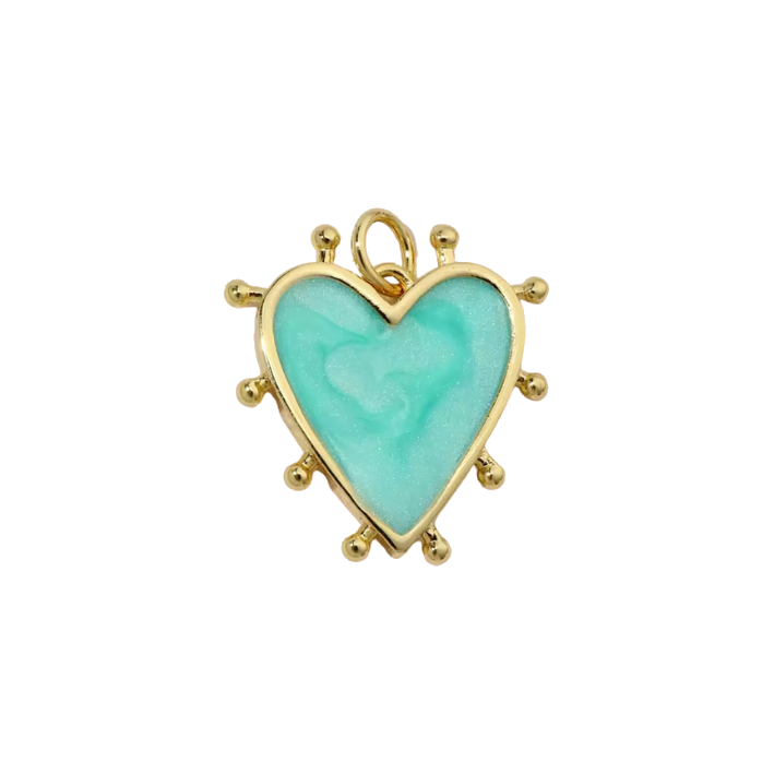 Blue heartdot charm