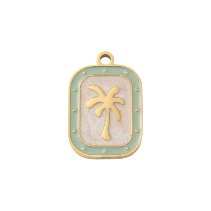 green coconut tree charm