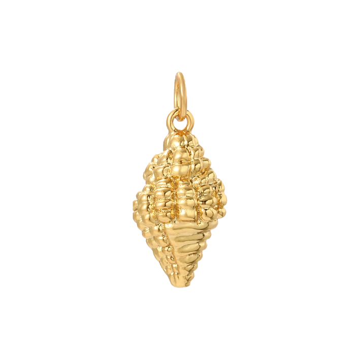 gold seashell cone charm
