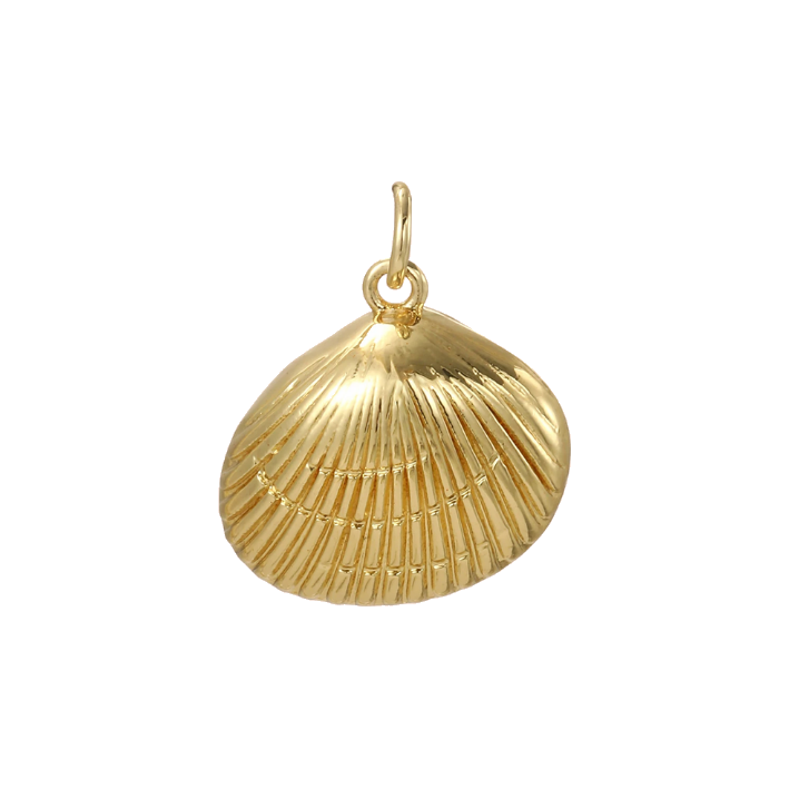 gold clam shell charm