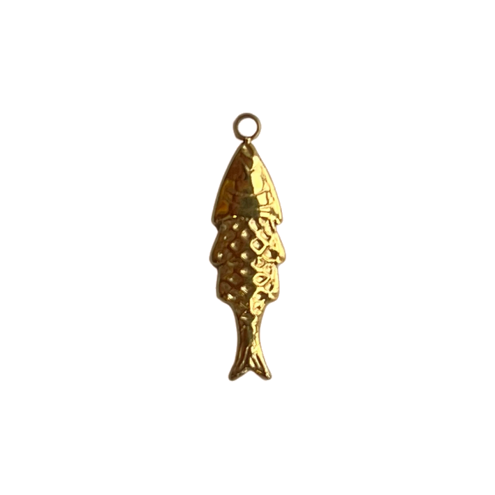 gold long fish charm