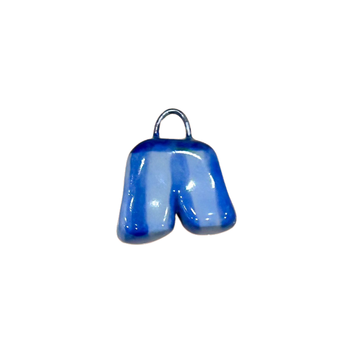 blue shorts ceramic charm