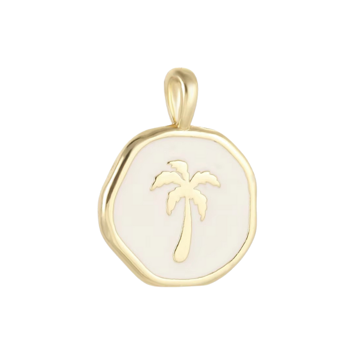 white coconut coin charm