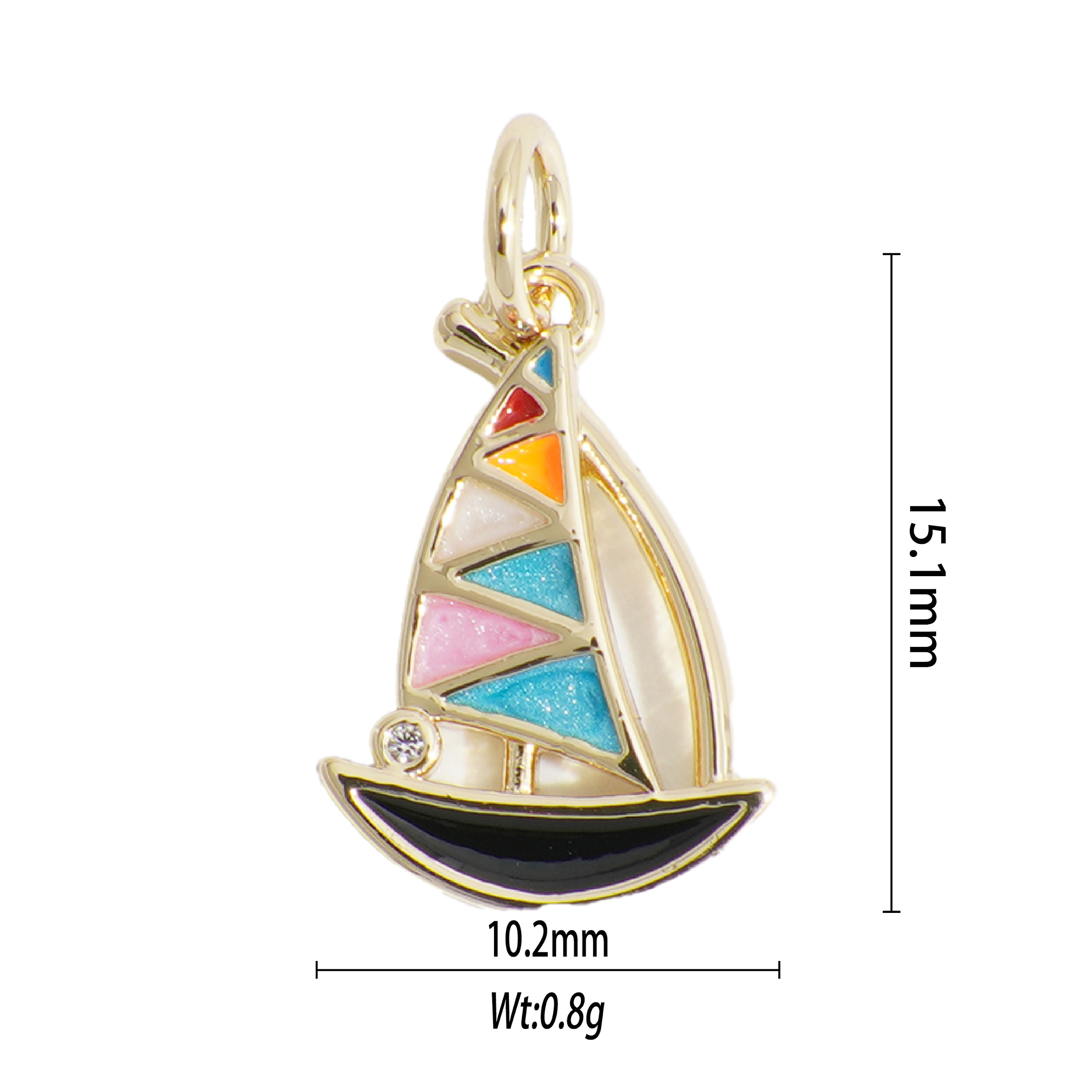 Colorful sailing boat charm
