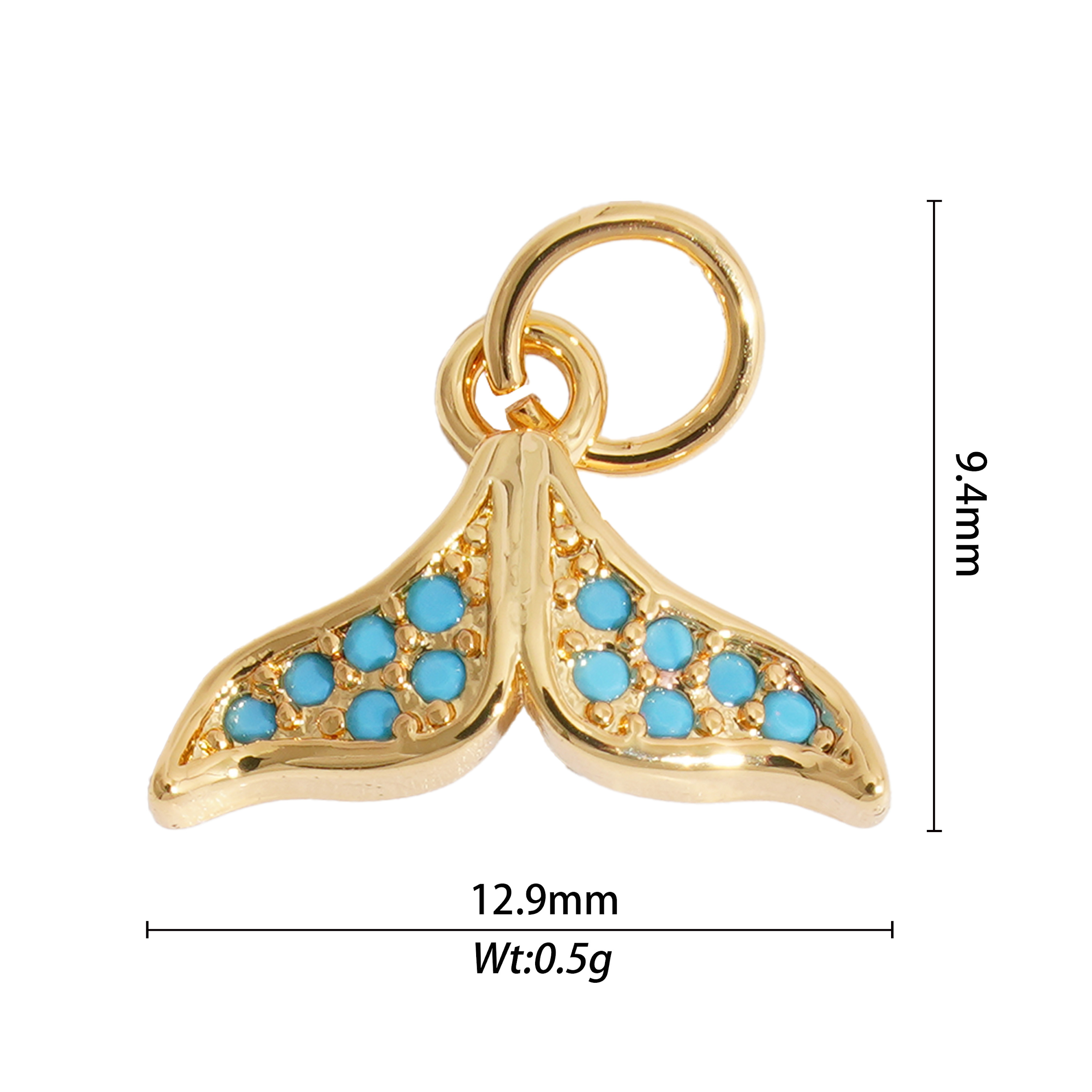 blue diamond whaletail charm
