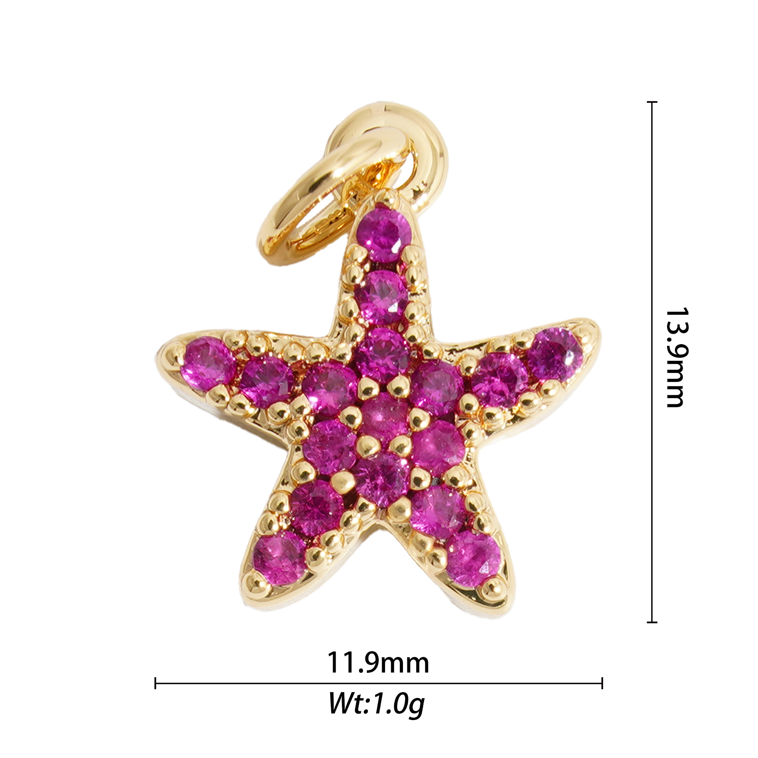 hot pink starfish charm
