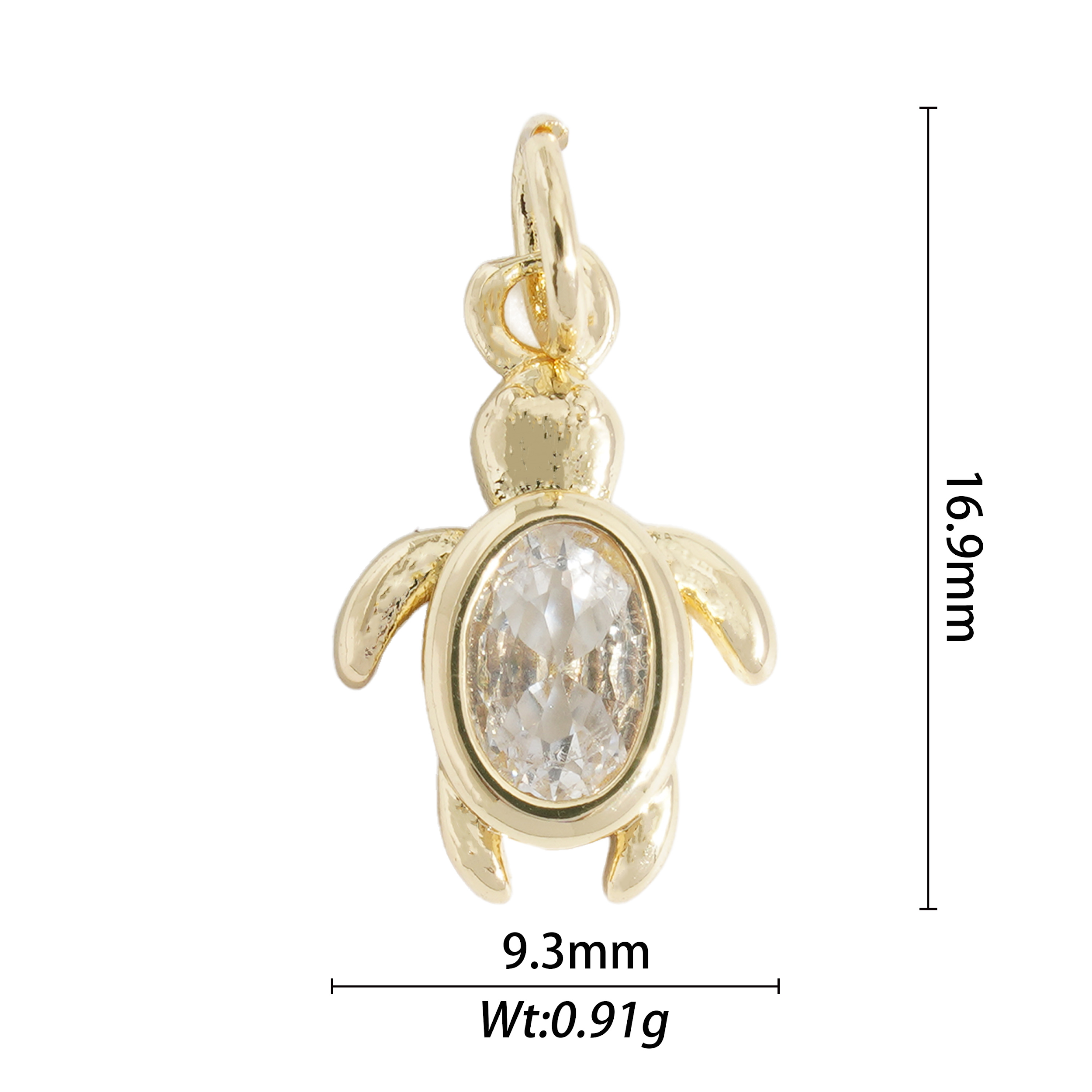 round diamond turtle charm