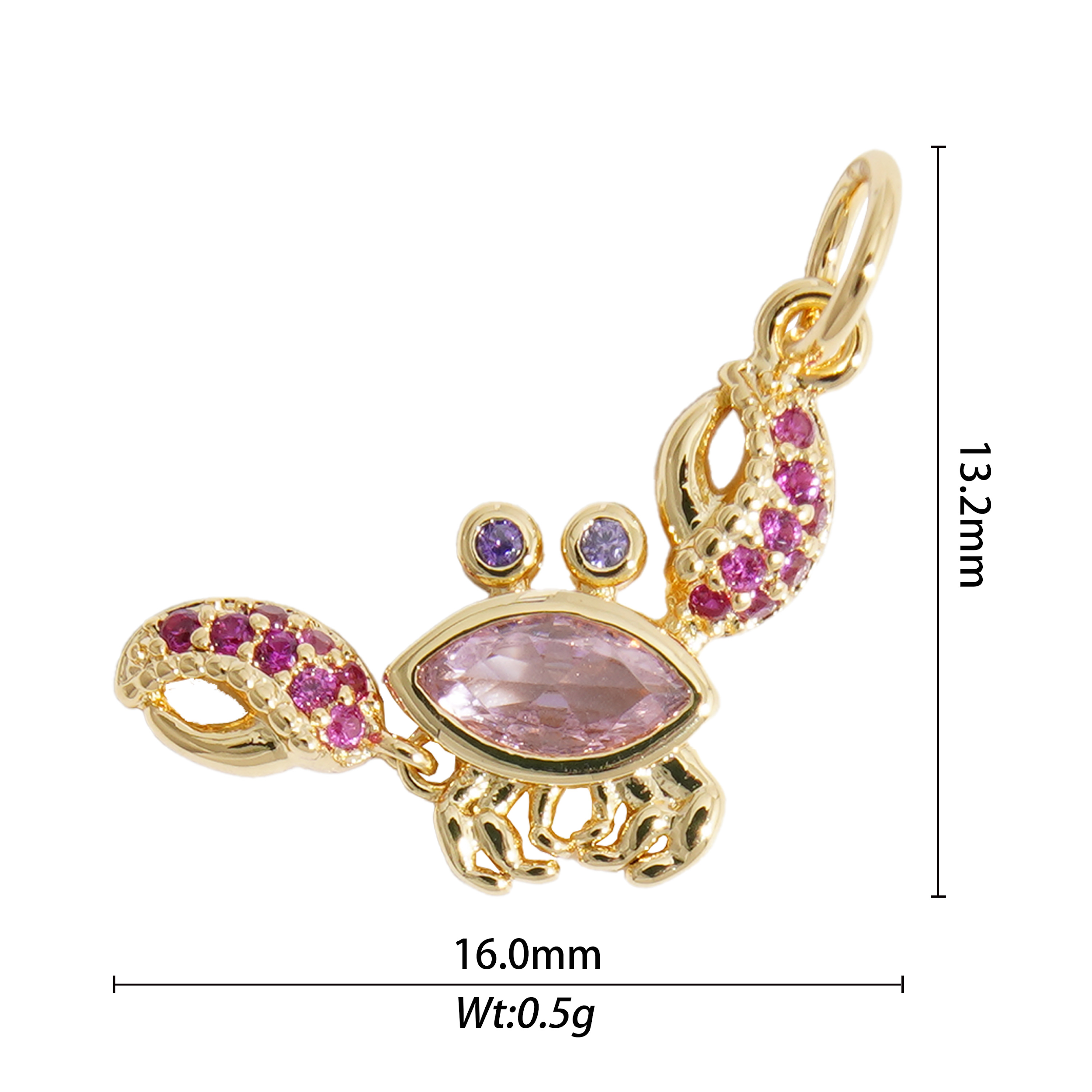 pink diamond crab charm
