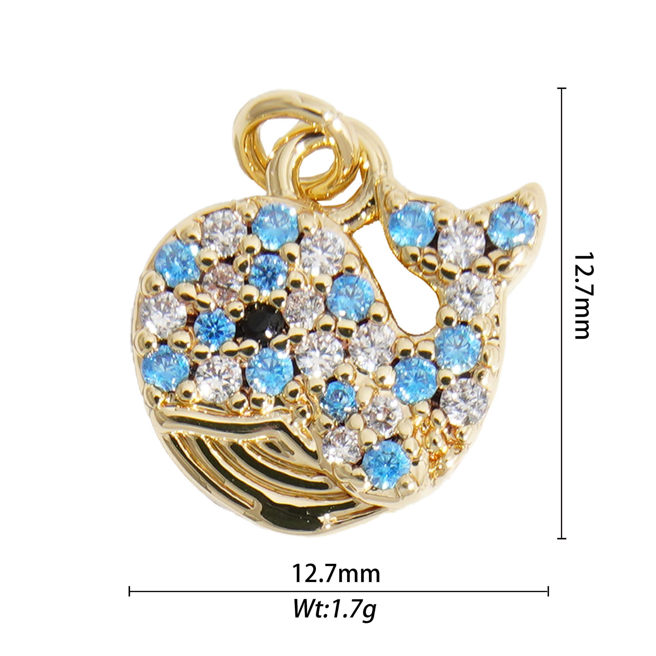 blue diamond mini whale charm