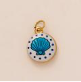 Blue Seashell Medallion Coin charm