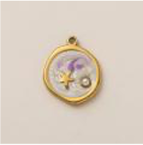 Purple White Ocean Coin charm