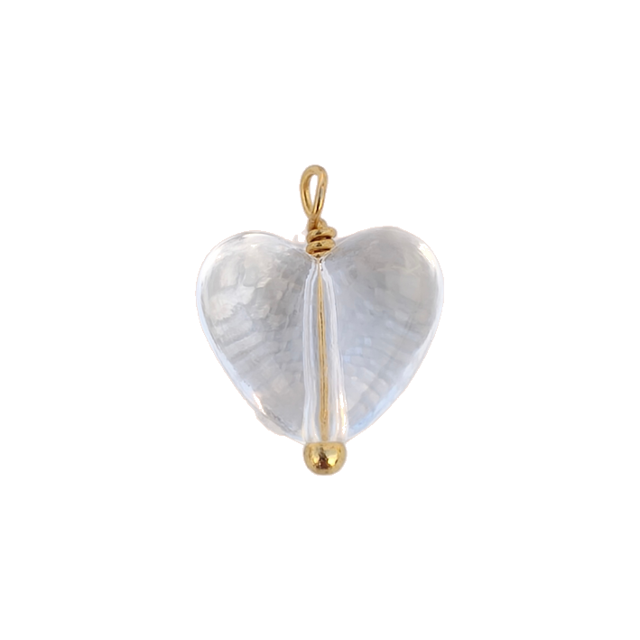 Clear heart charm