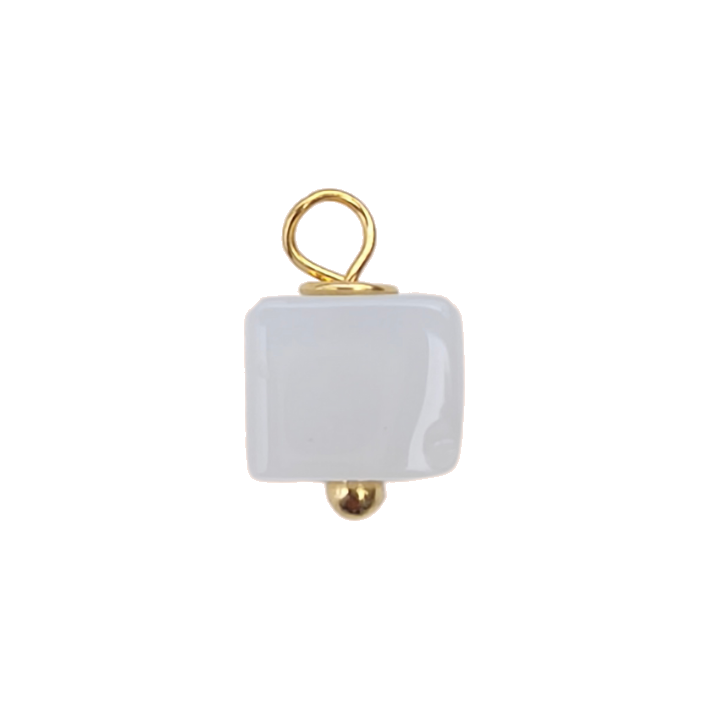 White glass charm