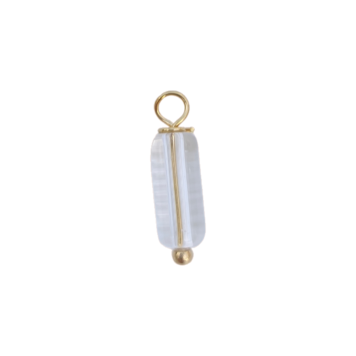 White glass charm