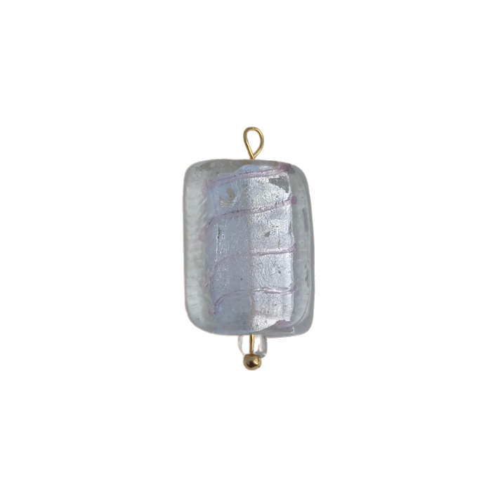 White square glass charm