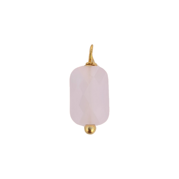 Square rose quartz charm