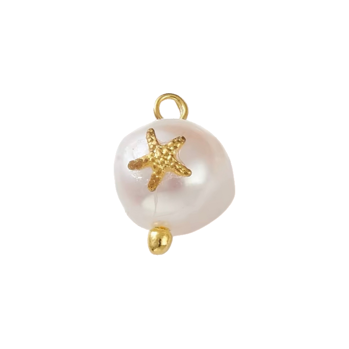 pearl with gold starfish charm