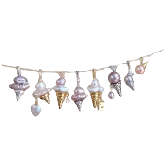 pearl ice-cream cone charm
