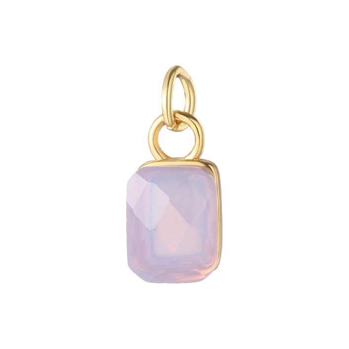 purple square gem charm