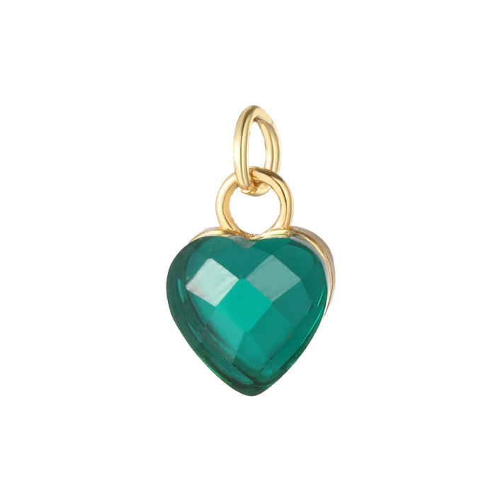 emerald heart gem charm