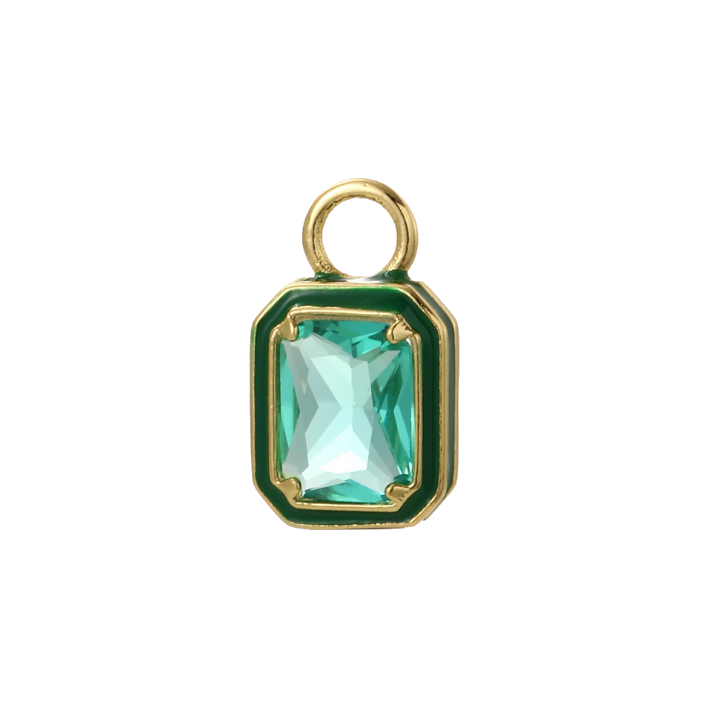 green-green square gem charm