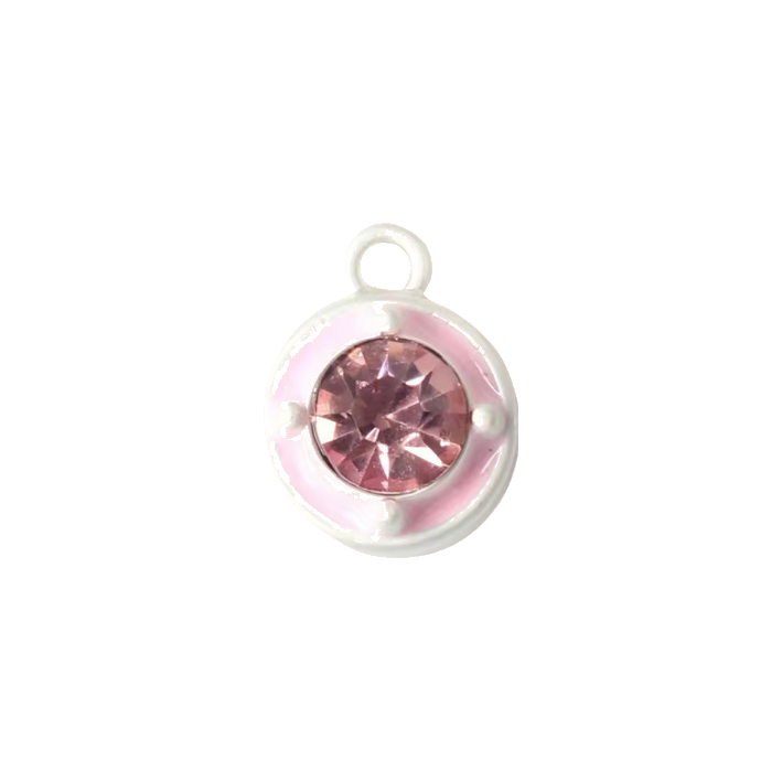 circle pink gem charm