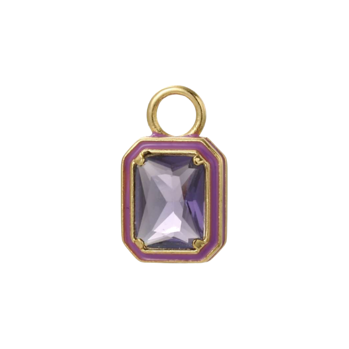 purple square-square gem charm