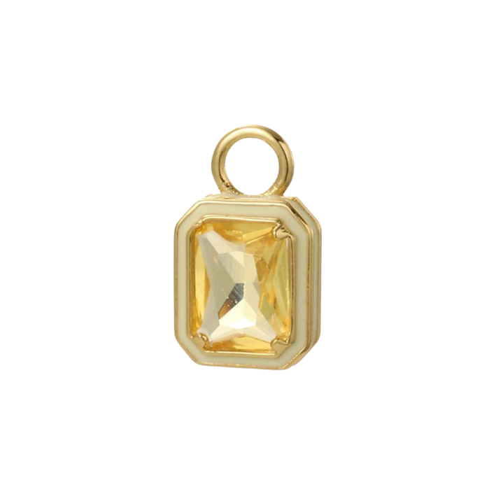 yellow square-square gem charm