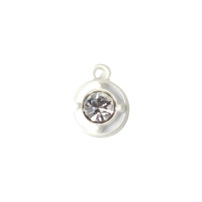 white circle diamond charm
