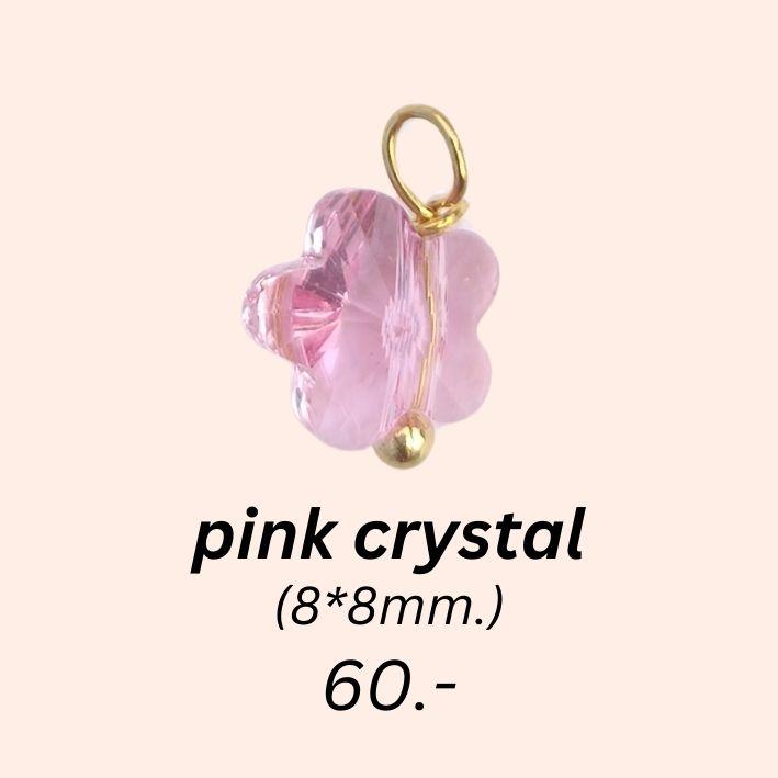 oval pink drop gem charm