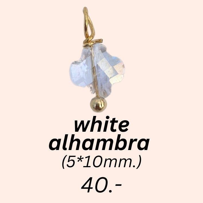 White diamond sqaure cut gem charm