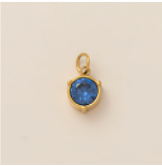 Sapphire Blue Circle Gem charm