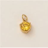 Golden Sunburst Circle Gem charm