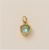 Green Drop Circle Gem charm