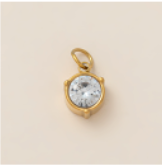 White Drop Circle Gem charm