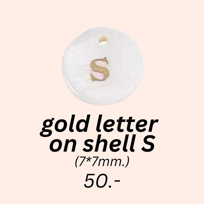 gold letter 
on shell S charm