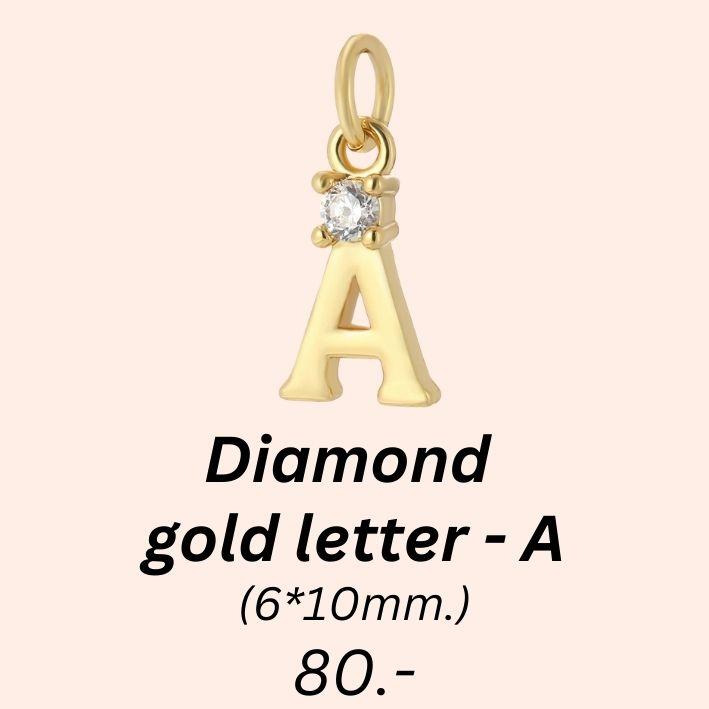 Diamond gold letter - A charm