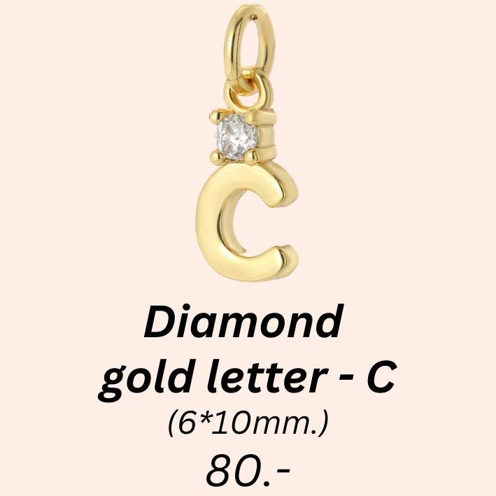 Diamond gold letter - C charm