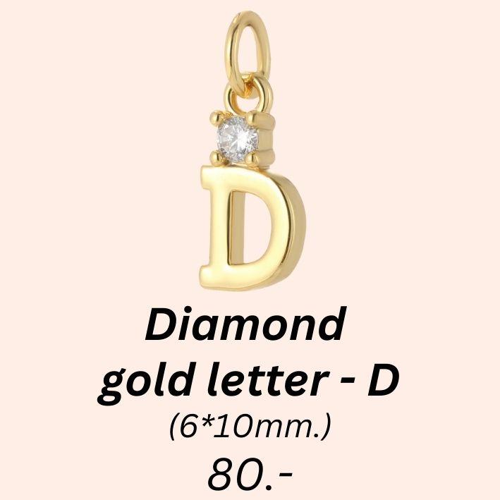 Diamond gold letter - D charm