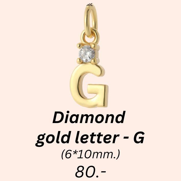 Diamond gold letter - G charm