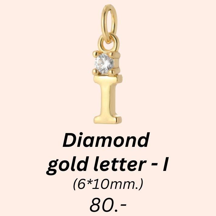 Diamond gold letter - I charm