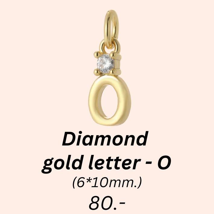 Diamond gold letter - O charm