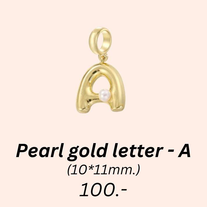 Pearl gold letter - A charm